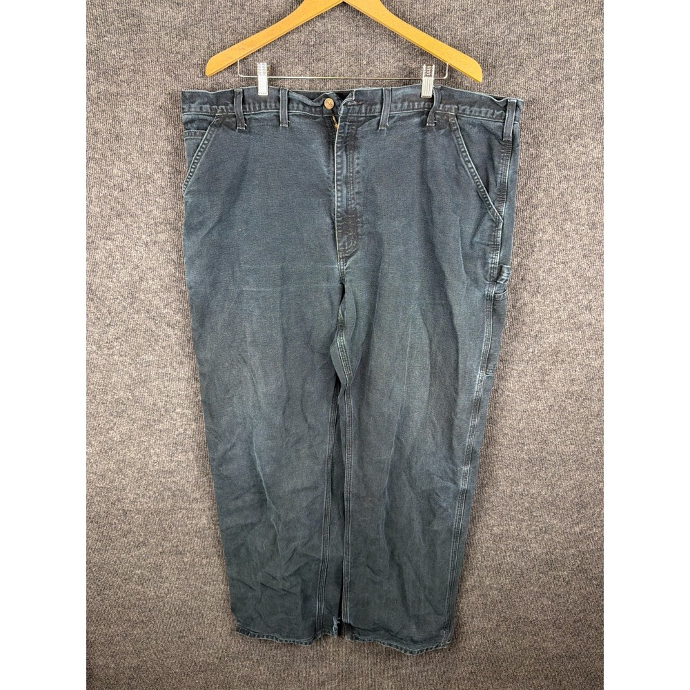 Carhartt B11 BLK Loose Fit Washed Duck Canvas Dungaree Carpenter Pants 44x34 Bla